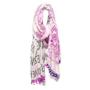 Laura Janelle Pink Mantra Scarf🧣Pareo, Wrap “Everything happens for a reason.”